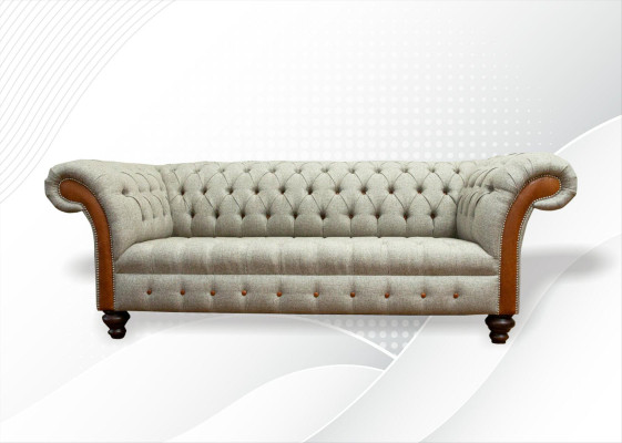 Chesterfield 3 Seater Beige Living room Design Couches Upholstery Sofa Sofas Textile