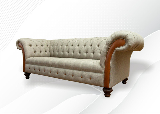 Chesterfield 3 Seater Beige Living room Design Couches Upholstery Sofa Sofas Textile