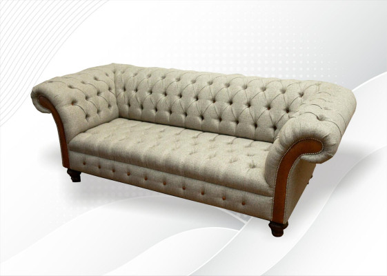 Chesterfield 3 Seater Beige Living room Design Couches Upholstery Sofa Sofas Textile