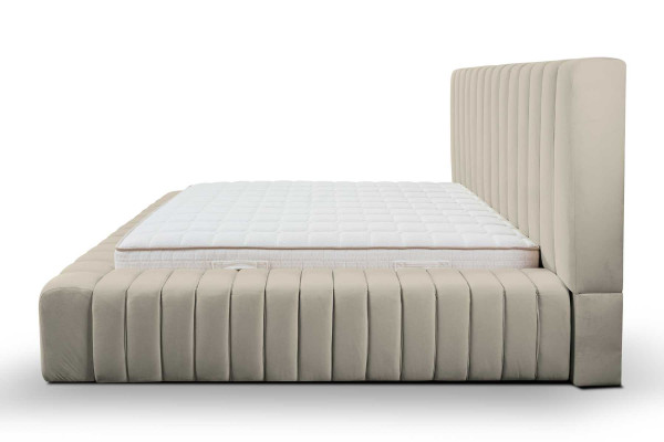 Luxury Bedroom Bed Double bed Wood Upholstery Beds bed frame beige
