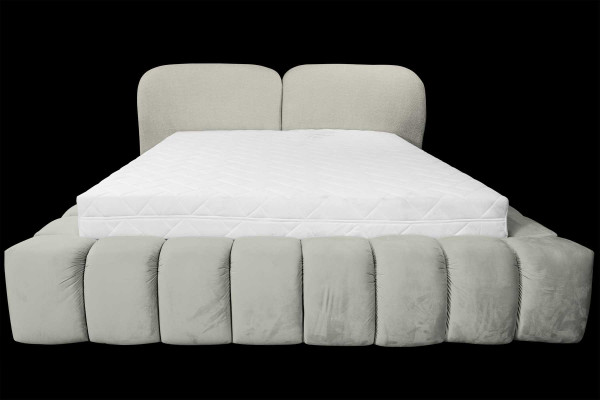 Luxury Bed Frame 180x200 cm Color Gray Headboard Beds Bedroom Furniture