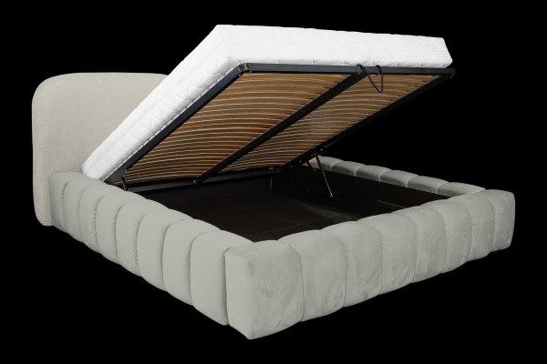Luxury Bed Frame 180x200 cm Color Gray Headboard Beds Bedroom Furniture