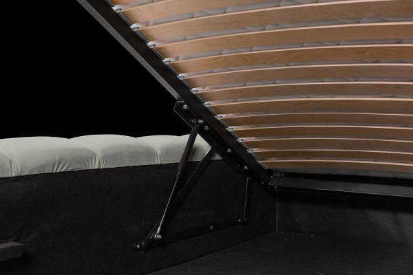 Luxury Bed Frame 180x200 cm Color Gray Headboard Beds Bedroom Furniture