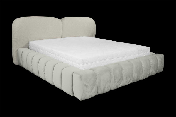 Luxury Bed Frame 180x200 cm Color Gray Headboard Beds Bedroom Furniture
