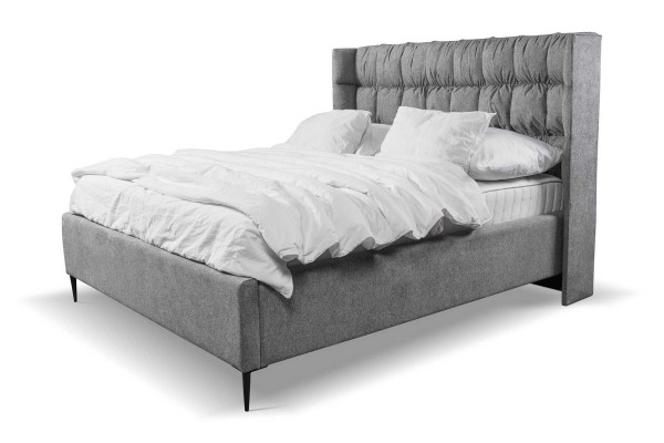 Gray Double bed Classic s Bedroom furniture Design Elegant Fabric Bed