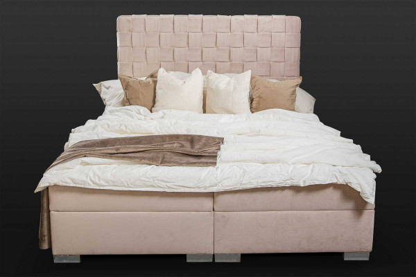 Upholstered bed Beds beige Upholstery Designer Luxury Design 180x200 Double bed