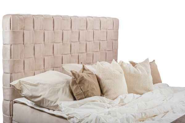 Upholstered bed Beds beige Upholstery Designer Luxury Design 180x200 Double bed