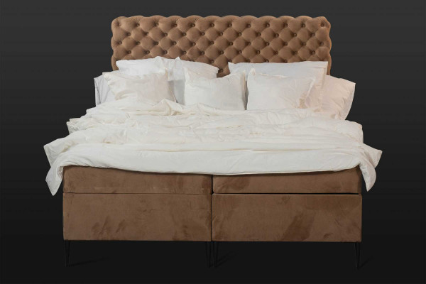 Textile Bed Brown Luxury Double Chesterfield Bedroom Design Beds