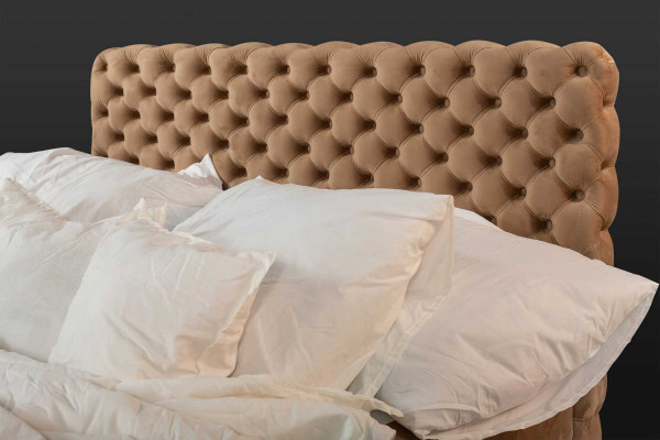 Textile Bed Brown Luxury Double Chesterfield Bedroom Design Beds