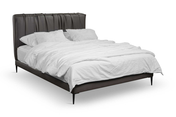 Gray Double bed Upholstery Beds bed base Design Elegant Fabric Bed