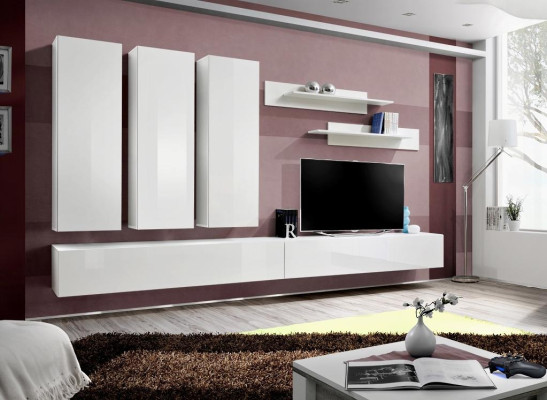 Wall unit Complete wooden furniture Designer Living room furniture Luxury wall cabinet