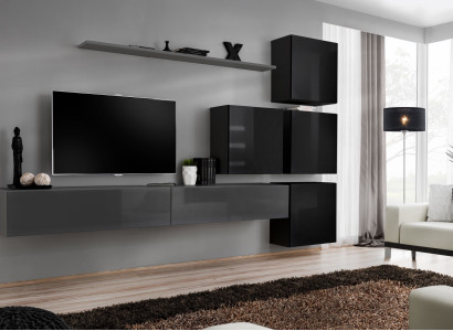 Wall unit set 7 pieces Furnishings luxury TV lowboard modern living room shelf design