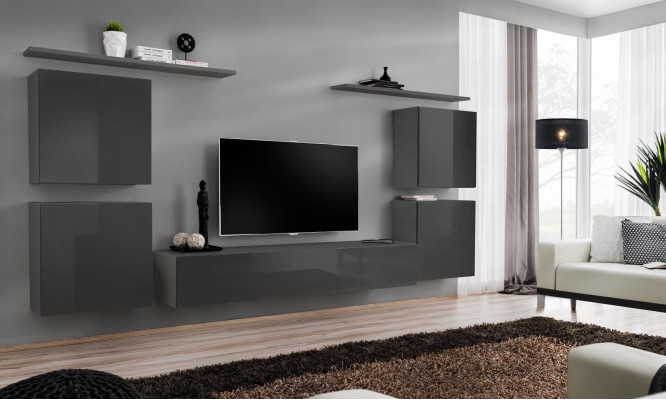 Gray Wall Wall unit Living room Furniture luxury TV stand Wall shelf Wardrobe Shelf new