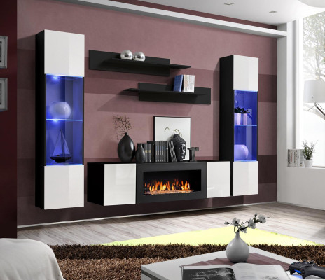Luxury Wall unit Living room Modern Designer Hanging Display case Sideboard Furnishings