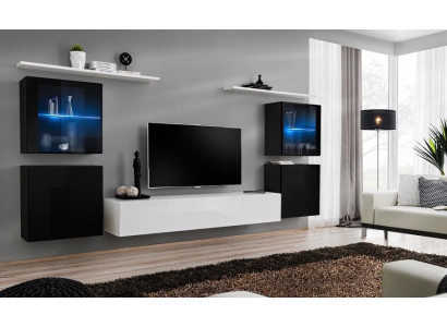 Wall unit White Wall Shelves TV Stand Complete Sideboard High Gloss Furnishings