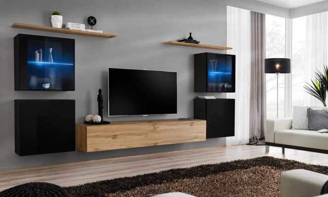 Living room 4x Wall Wardrobe Wall unit TV stand Modern Design Set 7 pieces new