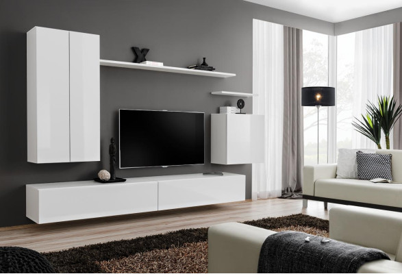 White Wall unit Design Luxury Living room furniture wall cabinet new TV stand