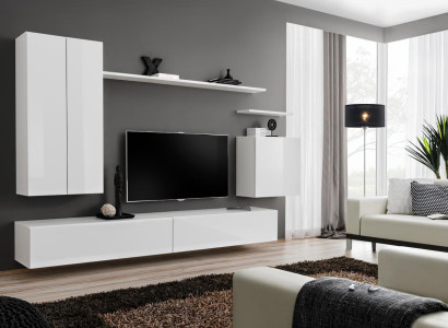 White Wall unit Design Luxury Living room furniture wall cabinet new TV stand