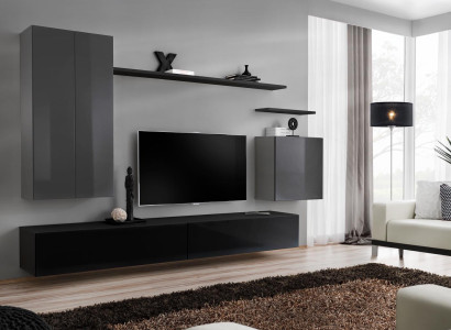 Wall unit set 6-piece TV stand sideboard luxury living room furniture wall cabinet
