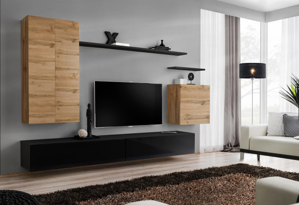 Wall unit Wall cabinet Wall shelf Modern design TV lowboard Living room Furnishings