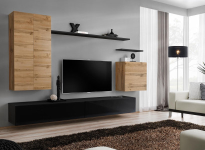 Wall unit Wall cabinet Wall shelf Modern design TV lowboard Living room Furnishings