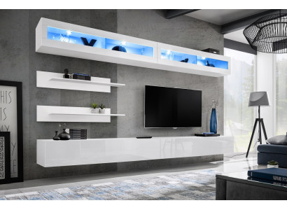 Modern living room set 6 pieces 2x TV lowboard design wall cabinet new Wood Furniture