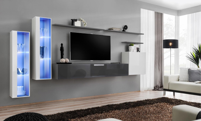 Wall unit Designer Complete Set Luxury Furniture new 3x wall cabinet Furniture Suite