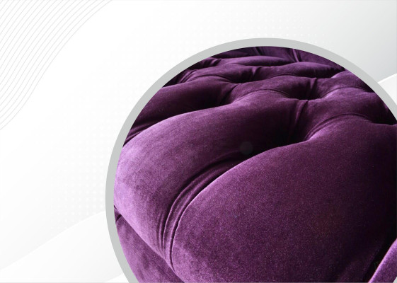 Chesterfield 3 Seater Purple Fabric Design Couches Upholstery Sofa Sofas new Textile