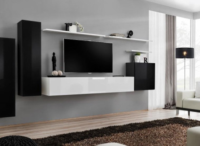 Wall unit set 7-piece TV lowboard luxury designer sideboard living room wall shelf new