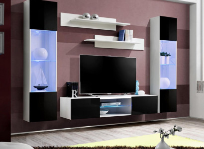 Complete Wall unit TV lowboard hanging display case luxury wall shelf high gloss living room Complete Wall unit TV lowboard hanging display case luxury wall shelf high gloss living room