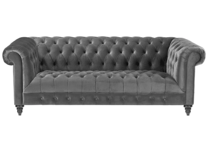 Gray Three Seater Fabric Chesterfield Design Couches Upholstery Sofas new Creative