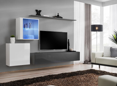 Wall unit wooden furniture wall cabinet designer wall shelf complete furniture designer