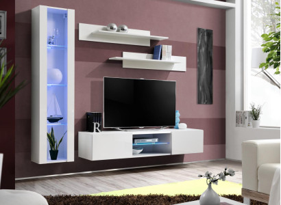 White Wall unit Wall Shelves Luxury Hanging Display case Designer Furniture Modern Furnishings