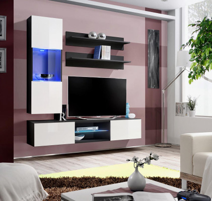 Designer Wall unit Modern TV Lowboard Hanging Display case Wall shelves Living room furniture