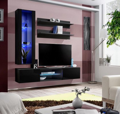 Wall unit set living room furniture hanging display case wall shelves TV lowboard sideboard