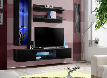 Wall unit set living room furniture hanging display case wall shelves TV lowboard sideboard
