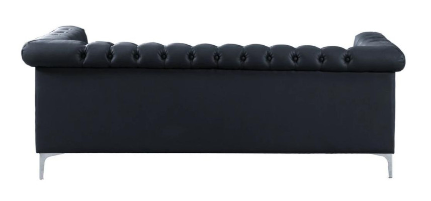 Black Three Seater Chesterfield Modern Design Couches Leather Sofa Designer Furniture