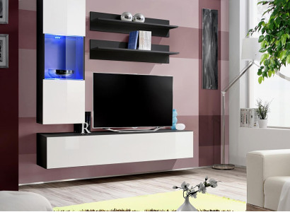 Wall unit set 4 pieces. Living room Complete TV Lowboard Wall Shelf Luxury Modern new