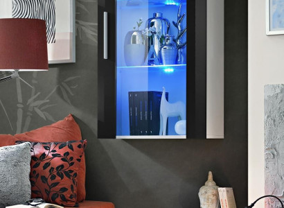 White Hanging Display case Living room Wall Cabinet Luxury Designer Shelf Furnishings