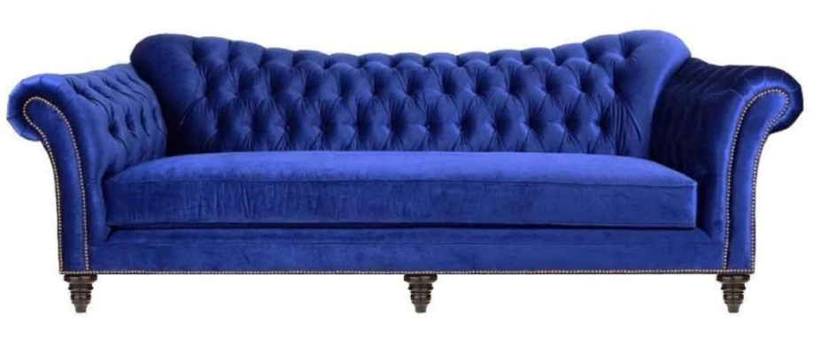 Blue e Chesterfield Living room Modern Design Couches Sofa Designer Furniture Fabric