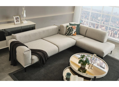 White Corner sofa L-shape Designer Couch Upholstered Sofas Living room Furniture new