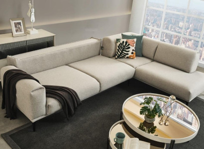 White Corner sofa L-shape Designer Couch Upholstered Sofas Living room Furniture new