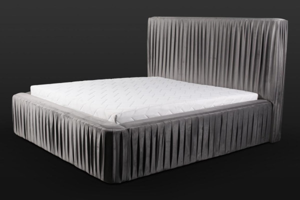 Gray Double Bedroom Wooden Furniture Design Elegant Fabric Classic Furniture new -