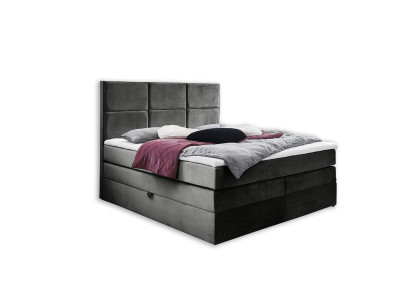 Gray Chic Double Bedroom Wooden Furniture Design Elegant Upholstery Fabric