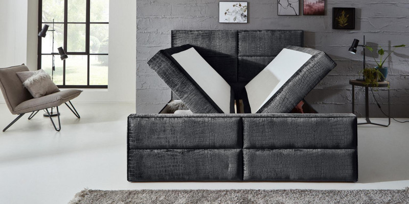 Chic gray Bedroom wooden furniture design elegant upholstery Fabric new