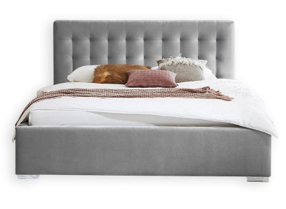 Wooden Furniture Double Gray Bedroom Design Elegant Fabric Classic Furniture -