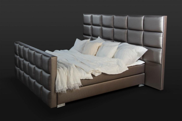 Gray Double bed Modern Bedroom Beds Elegant Leather Beds new