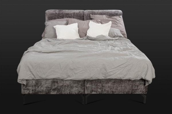 Gray double bed modern bedroom furniture designer textile beds new