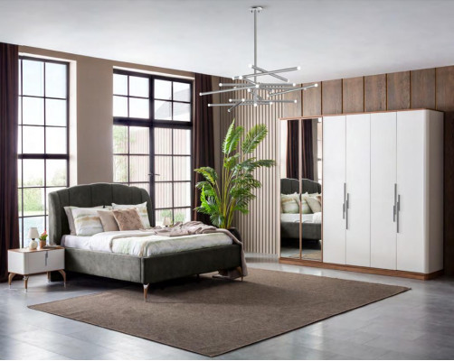 Bedroom Set Luxury Complete's Bed 2x Bedside table Wardrobe 4-piece new