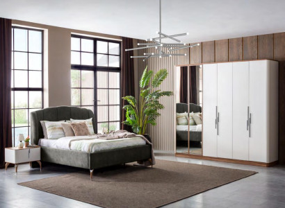 Bedroom Set Luxury Complete's Bed 2x Bedside table Wardrobe 4-piece new